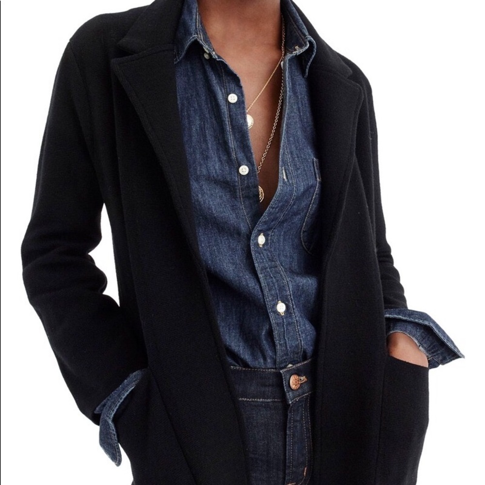 JCrew Open-Front Sweater Blazer in Black
